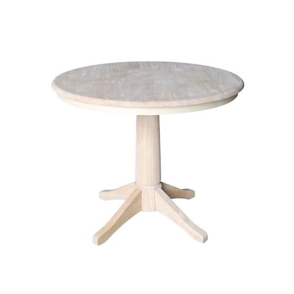 International Concepts Round 36 in Round Top Pedestal Table, 28.9 inH, Unfinished, 36 W, 36 L, 29.9 in H, Wood, Unfinished K-36RT-27B - main